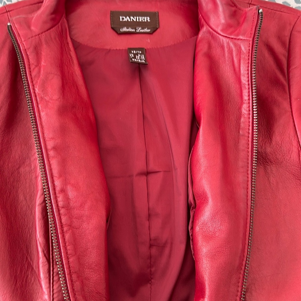 Danier Red Moto Leather Jacket 🔥 - Picture 12 of 13
